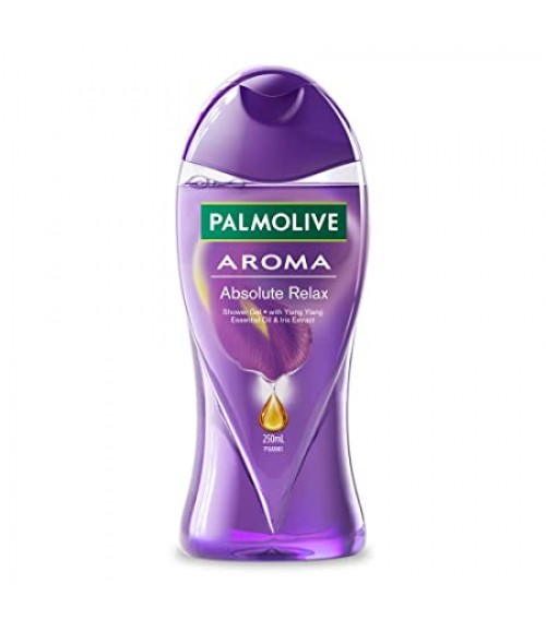 Palmolive Aroma Absolute Relax Body Wash, 250ml Shower Gel Single Bottle, 100% Natural Ylang Ylang Essential Oil & Iris Extracts for a Smooth Skin, pH Balanced Bodywash, Free of Parabens & Silicones​